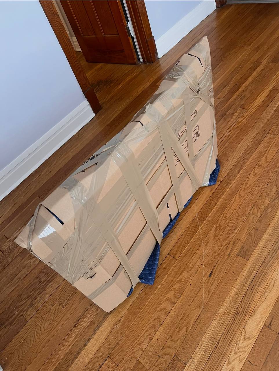 TV packed securely for moving