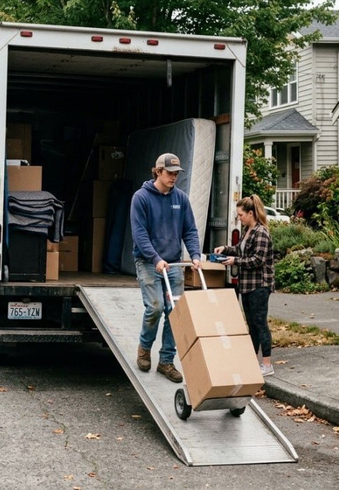 FairPlay Moving Incorporated team with branded truck in Chicago